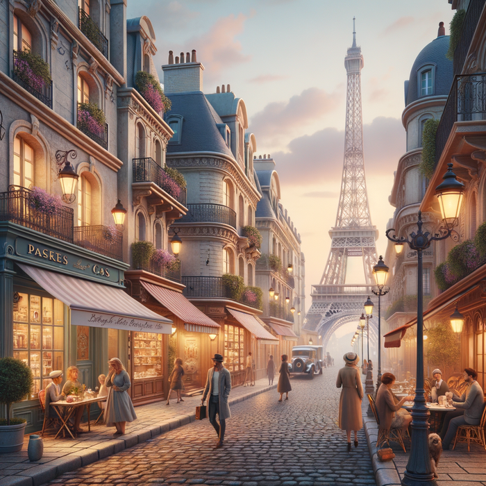 Vintage Parisian Street Scene 5D DIY Paint By Diamond Kit