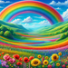 Dreamy Rainbow Landscape Paint By Diamonds Art