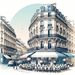 Elegant Parisian Street Scene Painting Diamond Kit