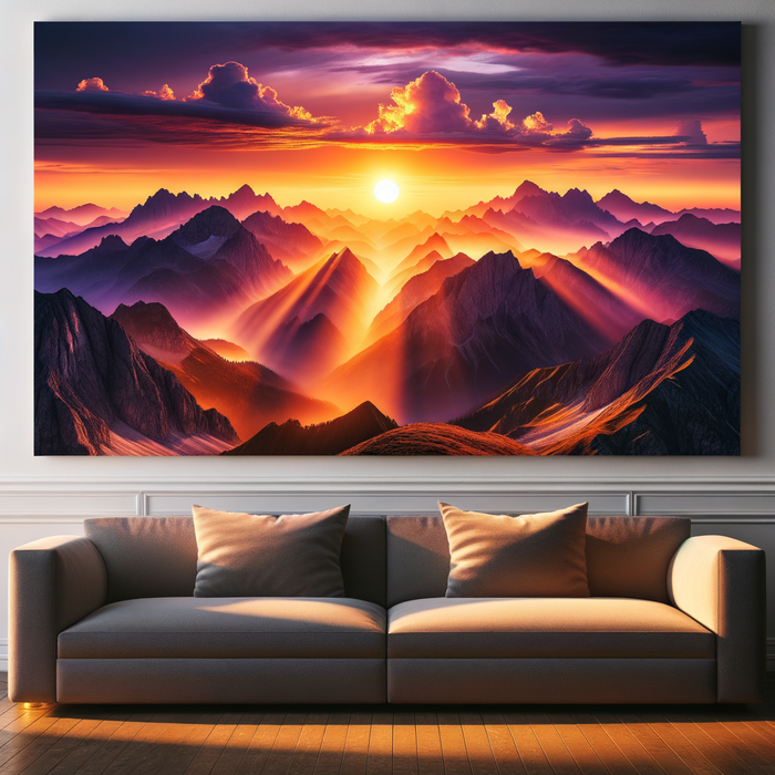 Golden Hour Over Mountains Paint By Diamonds