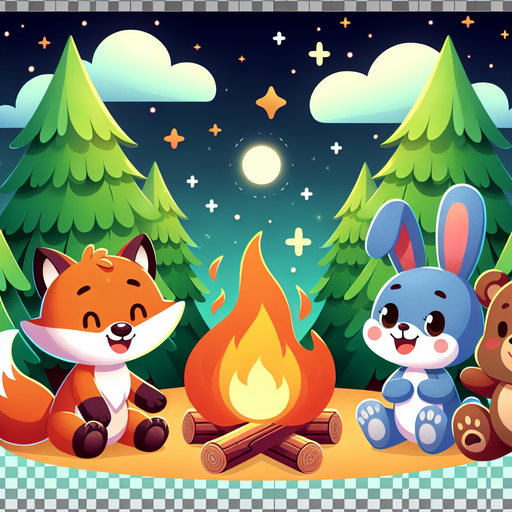 Cute Woodland Campfire Paint By Diamond