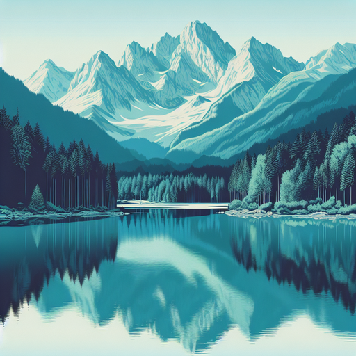 Mountain Lake Tranquility Painting Diamond Kit