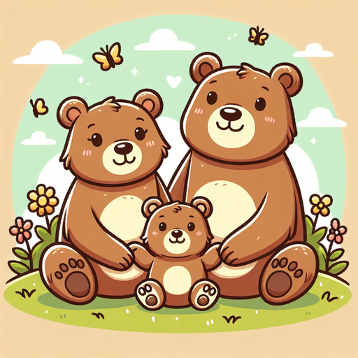 Gentle Bear Family Diamonded Painting Kits