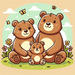 Gentle Bear Family Diamonded Painting Kits