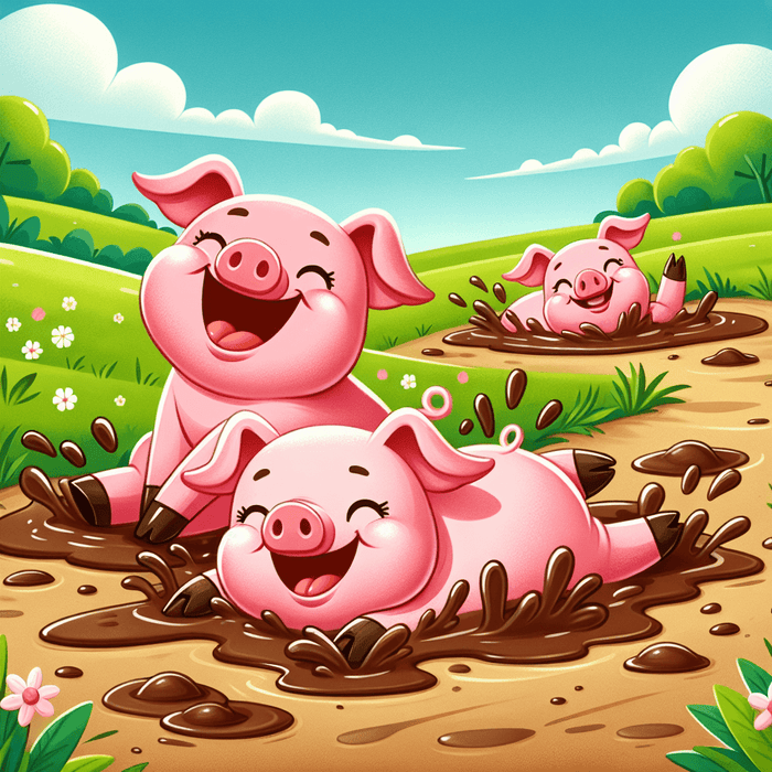 Joyful Pigs Paint By Color