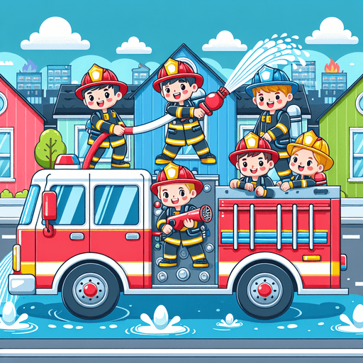 Friendly Firefighters Rescue Painting By Diamonds Kit