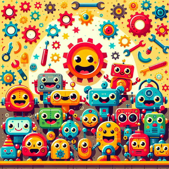 Silly Robot Rumble Painting By Diamonds Kit