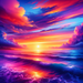 Vibrant Sunset Over The Ocean Painting By Diamonds Kit