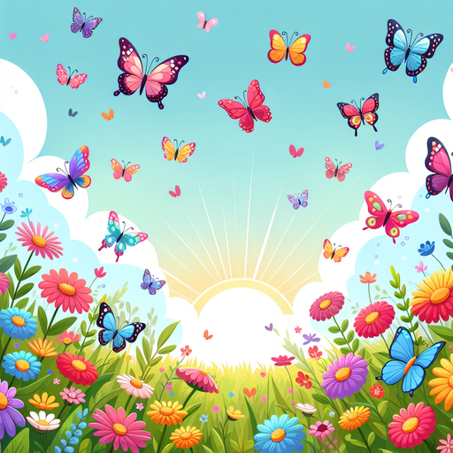 Enchanting Butterfly Field Painting Diamond Kit