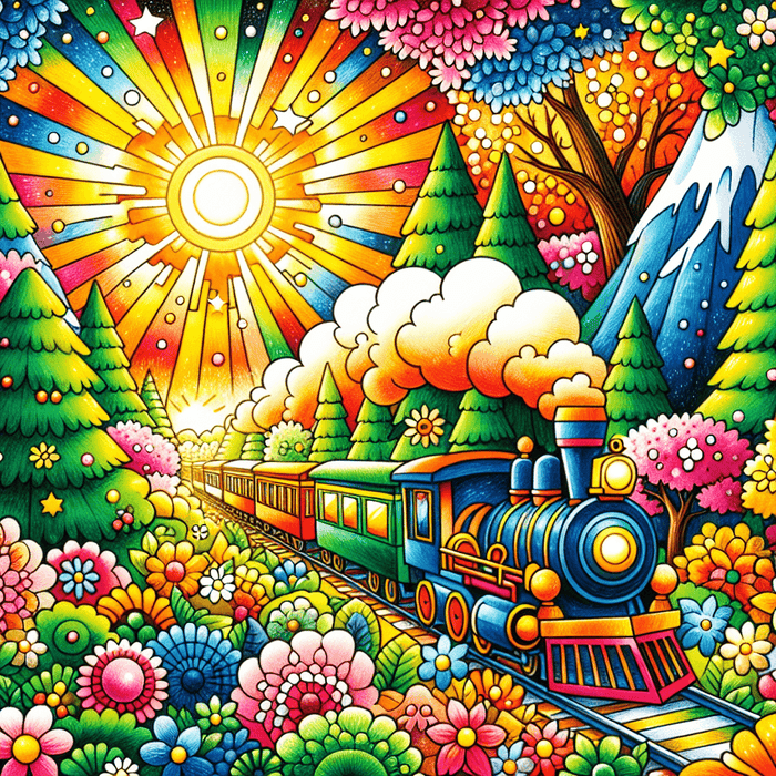 Colorful Train Journey Diamonded Painting Kits