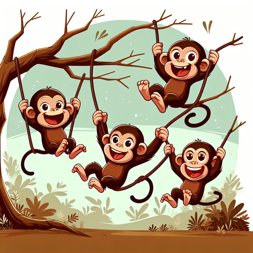 Cheerful Chimps In Action DIY Paint By Diamonds