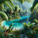 Tropical Lagoon Serenity Painting Diamond Kit