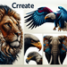 Majestic Wildlife Portraits Painting By Diamonds Kit