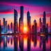 Urban Cityscape At Dusk Paint By Diamonds