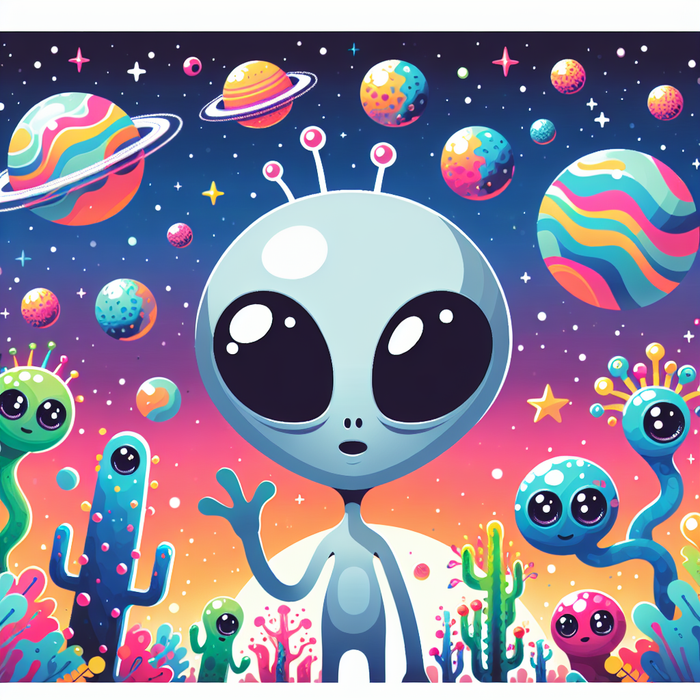 Silly Space Adventures Painting By Diamonds Kit