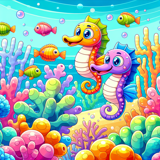 Sunny Seahorse Parade Paint By Diamond