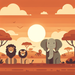 Sunset Safari Scene DIY Paint By Diamonds