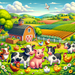 Joyful Farm Fun Paint By Diamonds Kits