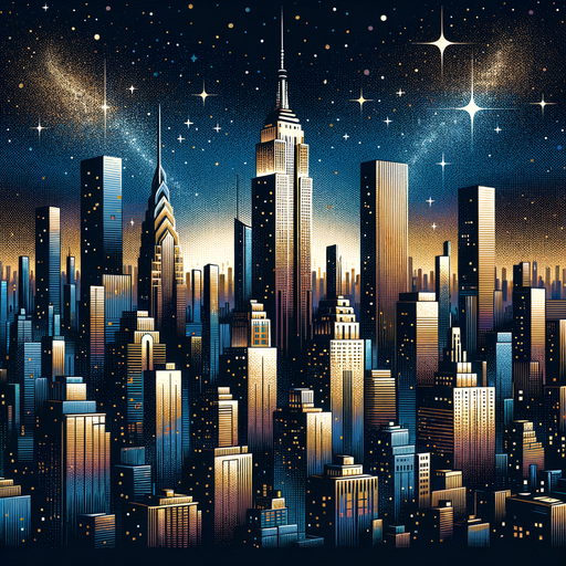 Starlit Cityscape Paint By Diamonds Art