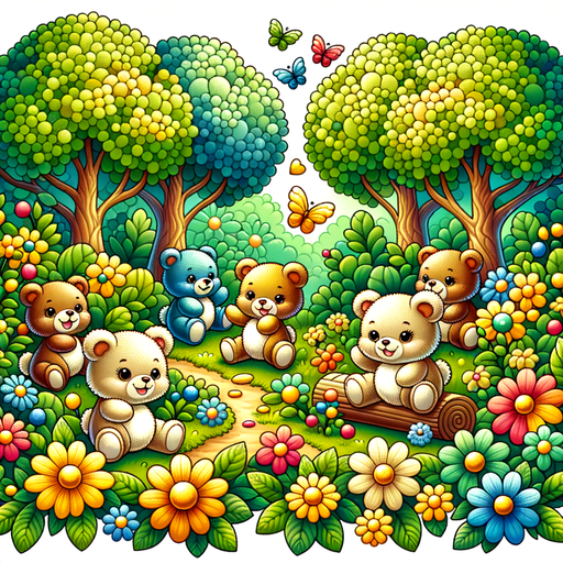 Cuddly Forest Bears Paint By Diamonds Art