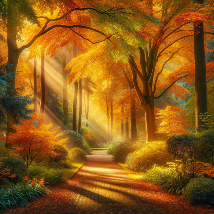 Golden Autumn Pathway Paint By Diamonds