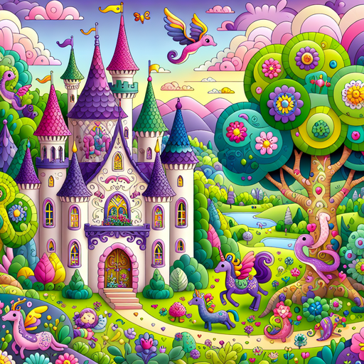 Charming Whimsical Castle Paint By Diamonds Kits