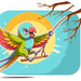 Cheerful Parakeet Diamond Painting