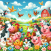 Joyful Animal Farm DIY Paint By Diamonds