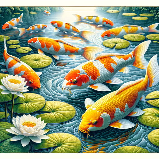 Colorful Koi Fish Pond Paint By Color