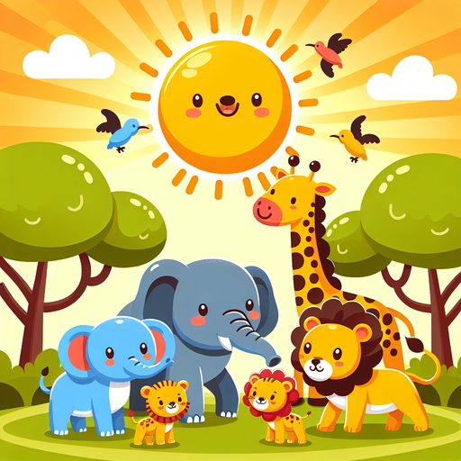 Sunny Safari Adventures Paint By Diamonds Art