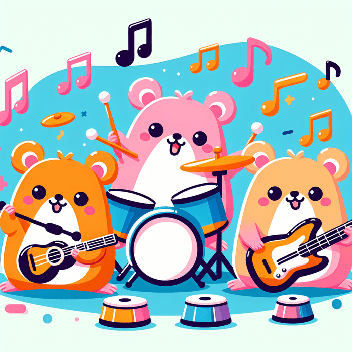 Hilarious Hamster Band Painting By Diamonds Kit