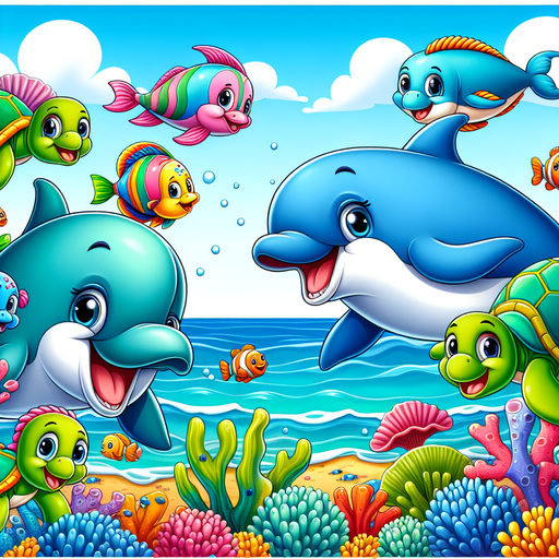 Happy Ocean Friends Painting By Diamonds Kit