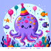 Giggly Octopus Party DIY Paint By Diamonds