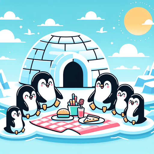 Penguin Igloo Picnic Diamonded Painting Kits