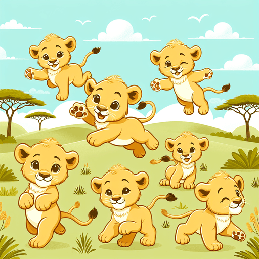 Lively Lion Cub Parade DIY Paint By Diamonds