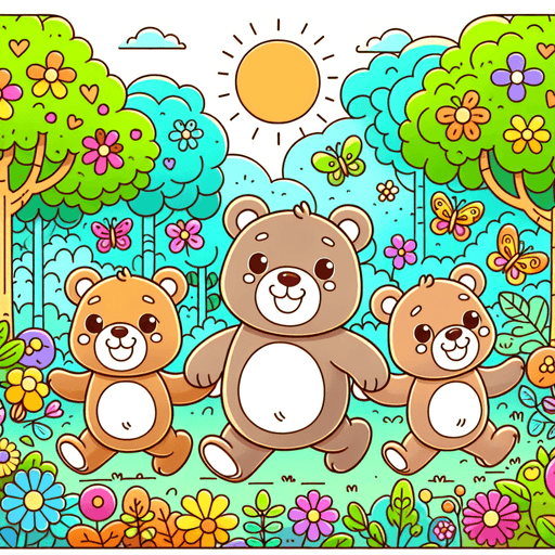 Adventurous Bear Family Painting By Diamonds Kit