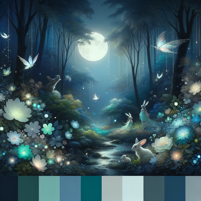 Magical Moonlit Forest Paint By Color