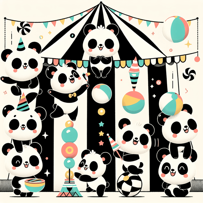 Playful Panda Parade Painting By Diamonds Kit