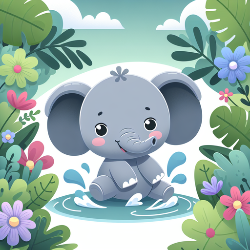 Sweet Baby Elephant Painting By Diamonds Kit