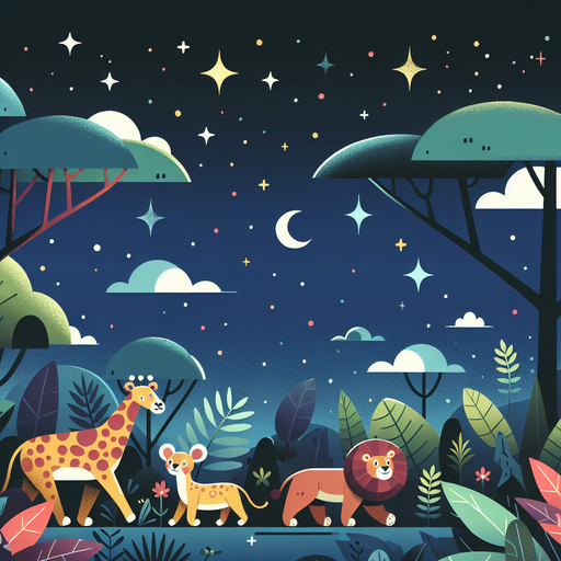 Nighttime Jungle Adventure Paint By Color