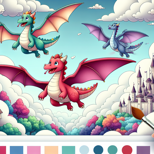 Fantasy Dragon Adventure Paint By Color