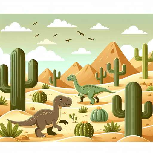 Dinosaurs In The Desert Painting Diamond Kit