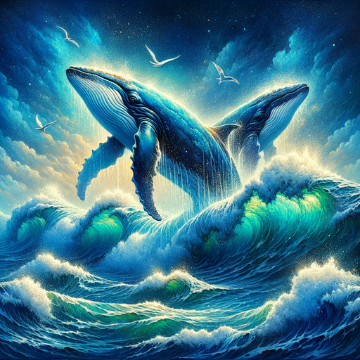 Majestic Ocean Whales Paint By Diamonds Art