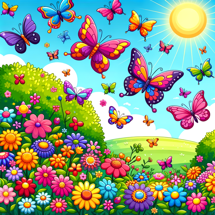 Cheerful Butterfly Garden Paint By Diamonds Art