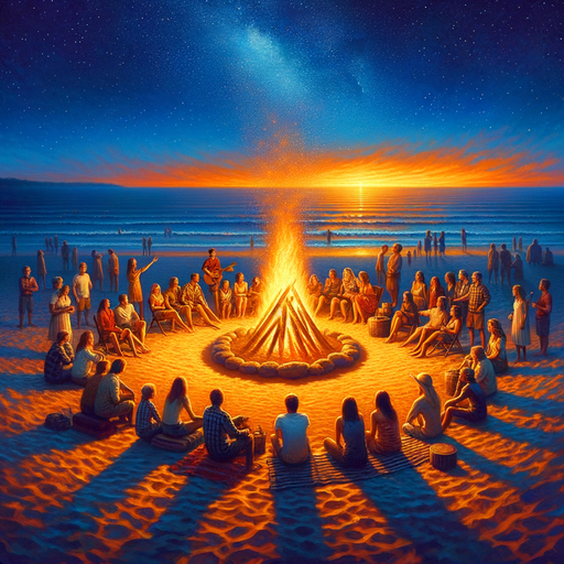 Charming Beach Bonfire Diamonded Painting Kits