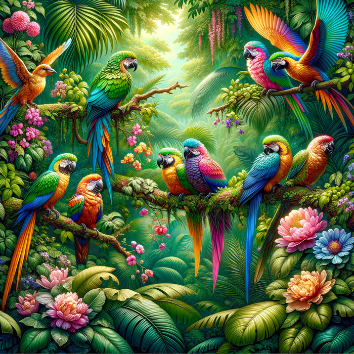 Exotic Bird Paradise Painting Diamond Kit