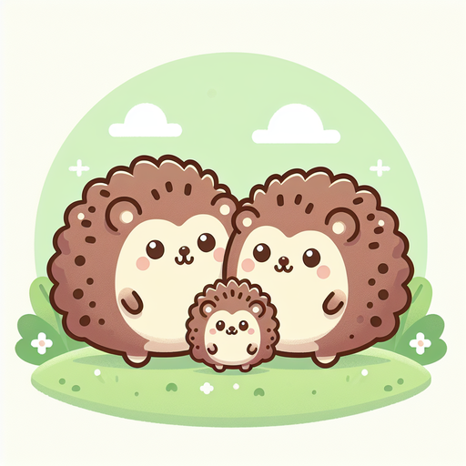 Cuddly Hedgehog Family Paint By Diamond