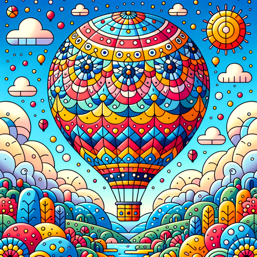 Whimsical Hot Air Balloon Painting Diamond Kit