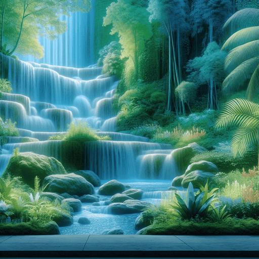 Peaceful Waterfall Oasis Paint By Color