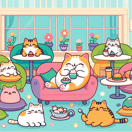 Cuddly Cat Cafe Paint By Diamonds Kits